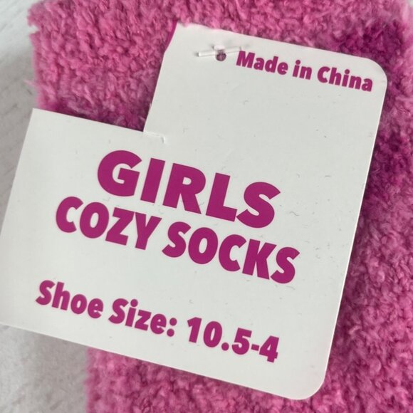 Cozy Socks Girls Pink Purple Butterfly Shoe Size 10.5 - Picture 3 of 4